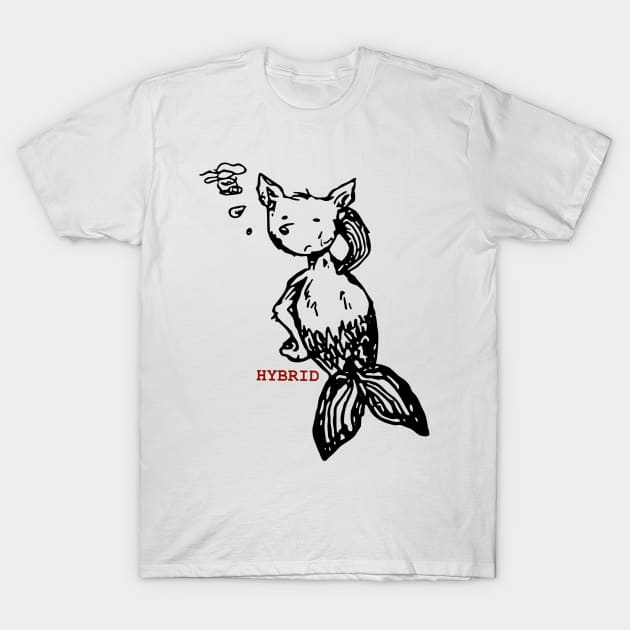 Fox Fish HyBrid T-Shirt by KateVegaVisuarts